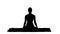 Silhouette Sporty attractive woman practicing yoga, sitting in Lotus exercise, Siddhasana pose breathing.