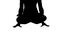 Silhouette Sporty attractive woman practicing yoga, standing in Scale exercise, Tolasana pose.