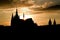 Silhouette of st. vitus cathedral in prague