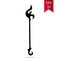 Silhouette Staff Icon isolated on white background. Magic Wand Weapon. Rare Grade Mage Wand. Vector Illustration for Design, Game