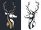 Silhouette stag buck elk deer head antlers majestic portrait isolated vector logo emblem mascot insignia