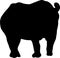 Silhouette of a standing rhinoceros