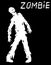 Silhouette of a standing zombie concept. Vector illustration.