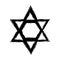 Silhouette of star of David. Religious sign. Judaism. Symbol of Israel.