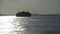 Silhouette of Staten Island Ferry during sunset in New York City