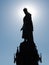 Silhouette of Statue of Charles IV near Charles Bridge in Prague