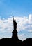 Silhouette of Statue of Liberty in Eliis island