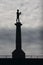 Silhouette of statue of Victory in capital city Belgrade, Serbia
