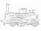 Silhouette steam locomotive, vector draw