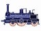 Silhouette steam locomotive, vector draw