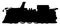 Silhouette with a steampunk locomotive