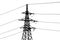 The silhouette of the steel transmission tower of the high-voltage power line. Vector EPS10