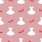 Silhouette of stilettos and dresses. Colorful seamless pattern.