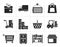 Silhouette Storage, transportation, cargo and shipping icons