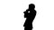 Silhouette Stressed and angry businessman talking on the phone.