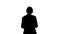 Silhouette Strict Attractive Senior Woman Talking To Camera.