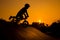 Silhouette Of Stunt Bmx Child Rider