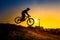 Silhouette Of Stunt Bmx Rider