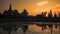 Silhouette of Sukhothai historical park