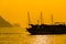 Silhouette Sunset Boat, Halong Bay, Vietnam
