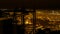 Silhouette of the suspension railway and Barcelona panoramic nig