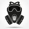 Silhouette symbol of gas mask respirator. Vector