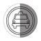 silhouette symbol taxi front car icon