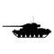 Silhouette Tank German World War 2 Tiger I heavy tank icon. Military army machine war, weapon, battle symbol silhouette