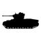 Silhouette Tank Infantry Mk.II Matilda World War 2 Britain tank icon. Military army machine war, weapon, battle symbol