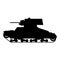 Silhouette Tank Infantry Vickers Mk.E World War 2 Britain tank icon. Military army machine war, weapon, battle symbol