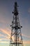 Silhouette of a telecommunication cell phone tower