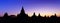 Silhouette temples of bagan at sunset, Myanmar