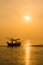 Silhouette of Thai Fishing Boat on sunset