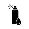 Silhouette thermal water. Outline aerosol spray can with drop. facial skin care, cosmetic illustration. Flat isolated vector icon