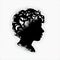 Silhouette thinking thoughts black white colour clipart