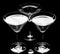 Silhouette of Three martini glass.