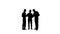 Silhouette Three similar dressed guys reading some documents whi