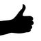 Silhouette thumbs up. Vector illustration