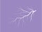 Silhouette Of A Thunder Lightning On A Lilac Background