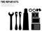 Silhouette of Tire repair kits on transparent background