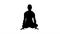 Silhouette Tolasana or Scale Pose. Beautiful woman do Yoga sitti