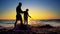 Silhouette of traditional fishermens pulling net