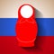 The silhouette of a traditional Russian matryoshka