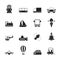 Silhouette Transportation, travel and shipment icons