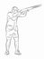 Silhouette trap shooter. vector drawing