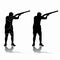 Silhouette trap shooter. vector drawing