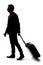 Silhouette of Traveling Businessman