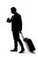 Silhouette of Traveling Businessman Upset at Delayed or Canceled Flight