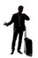 Silhouette of Traveling Businessman Upset at Delayed or Canceled Flight