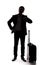 Silhouette of Traveling Businessman Upset at Delayed or Canceled Flight